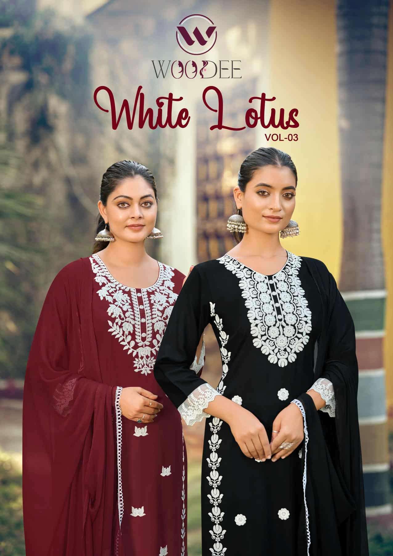KARISSA WHITE LOTUS VOL 3 RAYON 3 PIECE SET WHOLESALER BEST RATE