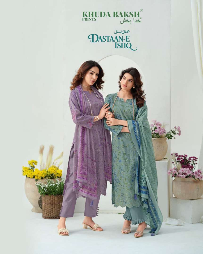 KHUDA BAKSH DASTAANE E ISHQ LAWN PRINT EMBROIDERED SUIT WHOLESALER BEST RATE 