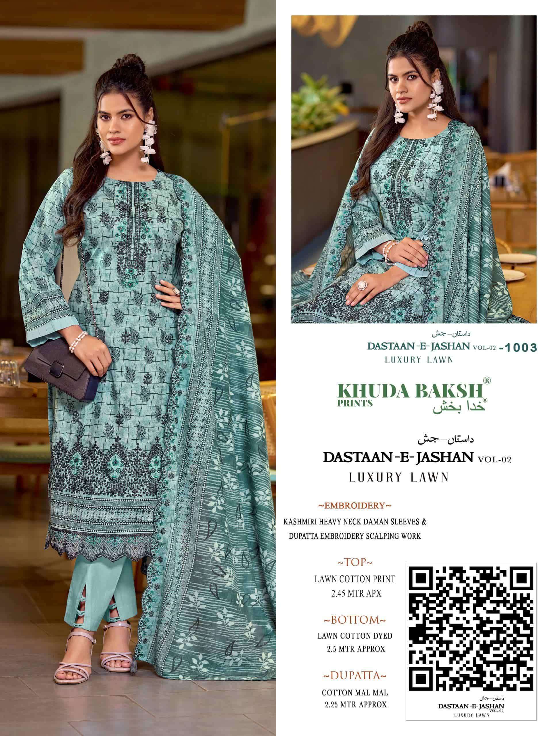 KHUDA BAKSH PRINT DASTAAN E JASHAN VOL 2 COTTON SUIT CATALOG DEALER 