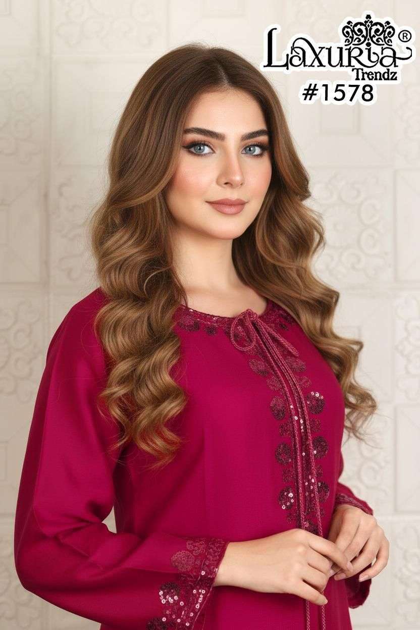LAXURIA TRENDZ 1578 COLORS SATIN EMBROIDERED READYMADE EXPORTER 2026