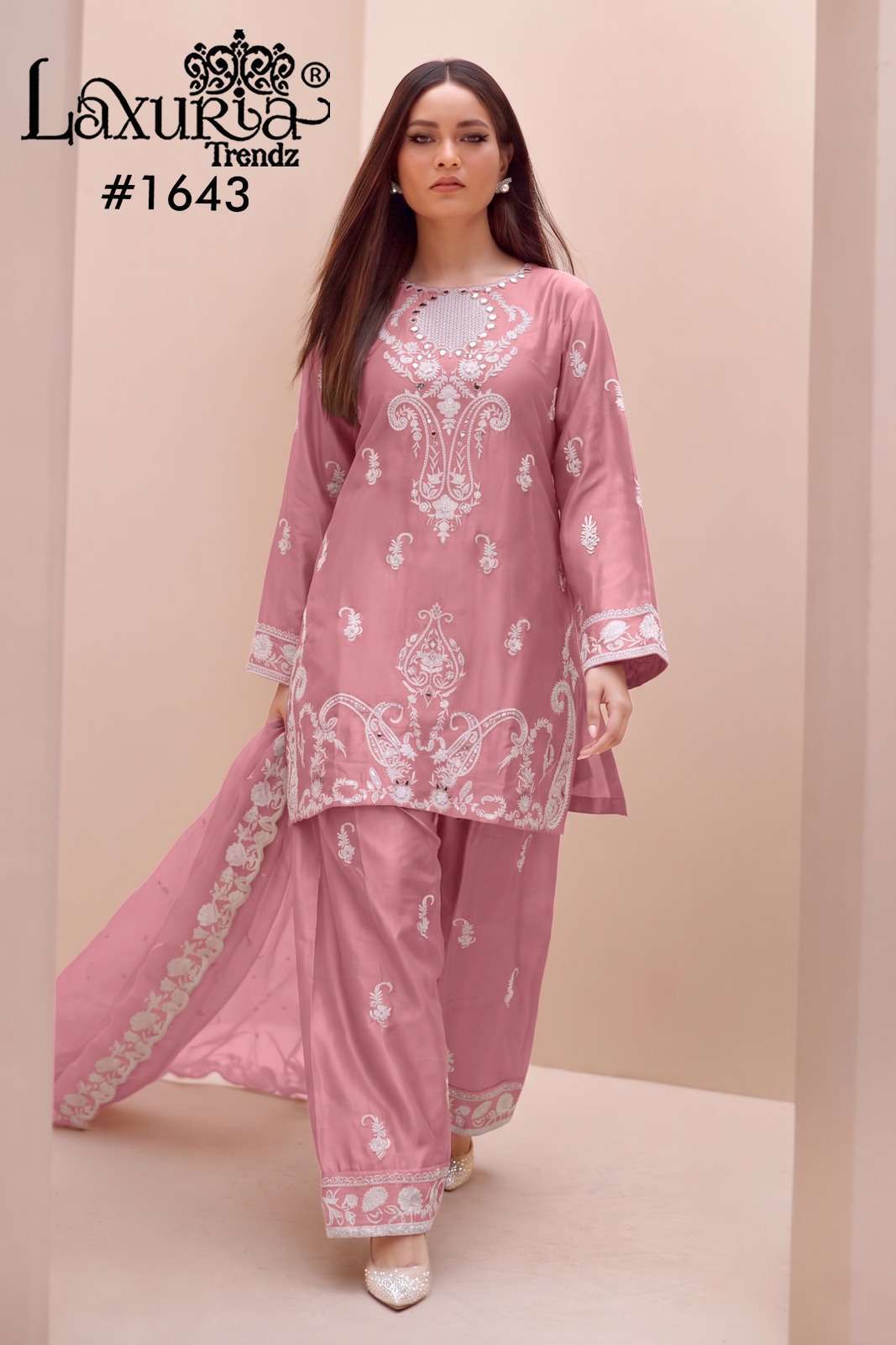 LAXURIA TRENDZ 1643 COTTON ZAM DESIGNER READYMADE SUIT WHOLESALER 