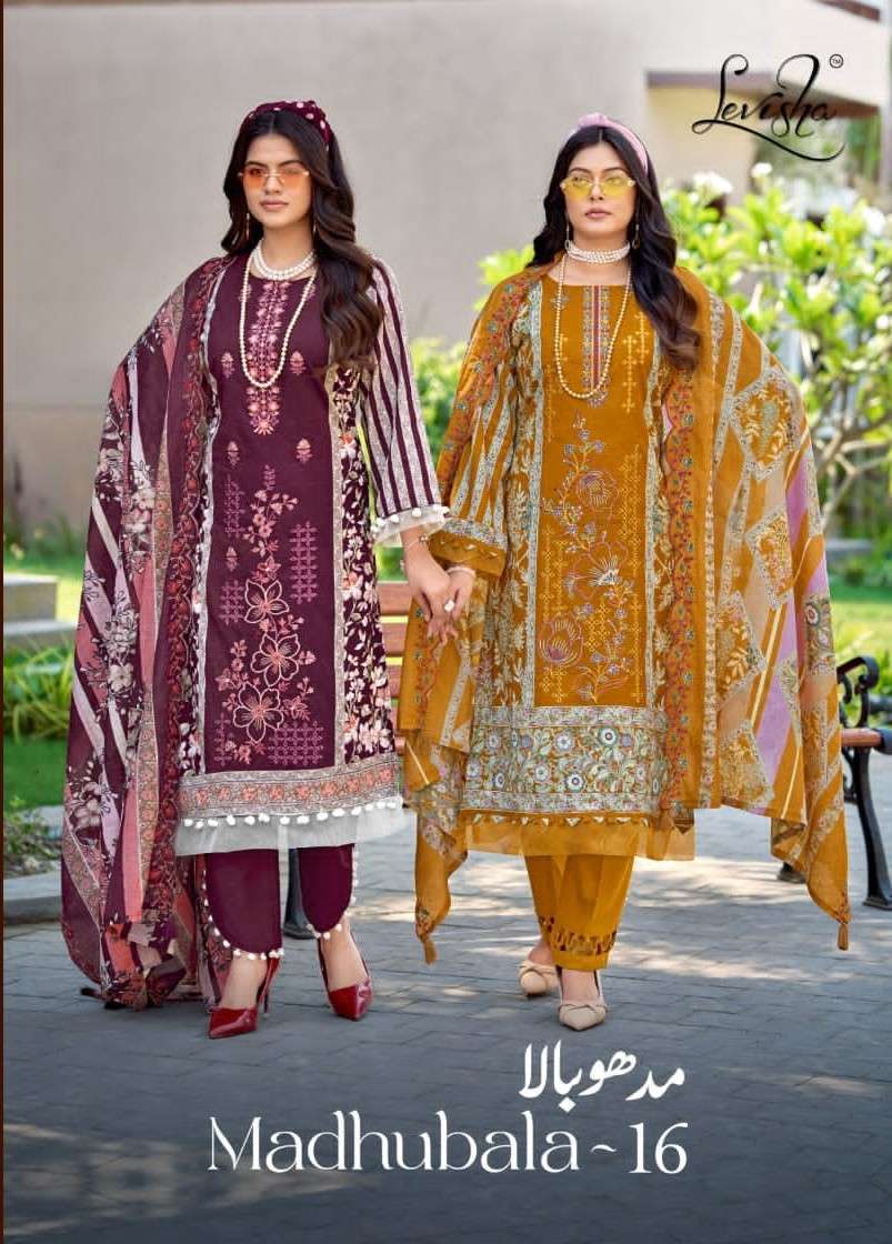 LEVISHA MADHUBALA VOL 16 PURE CAMRIC COTTON SUIT WHOLESALER 