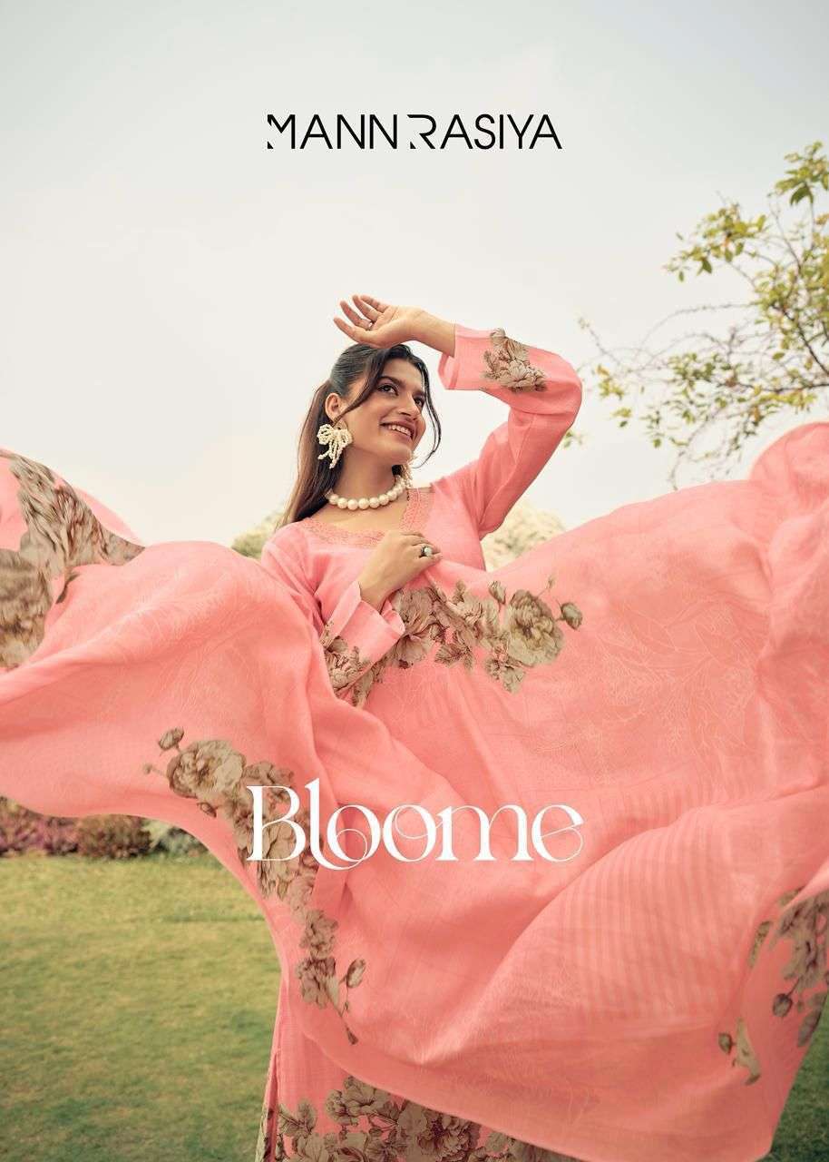 MANNRASIYA BLOOME VISCOSE LINEN FANCY WORK SALWER KAMEEZ BEST RATE DEALER 