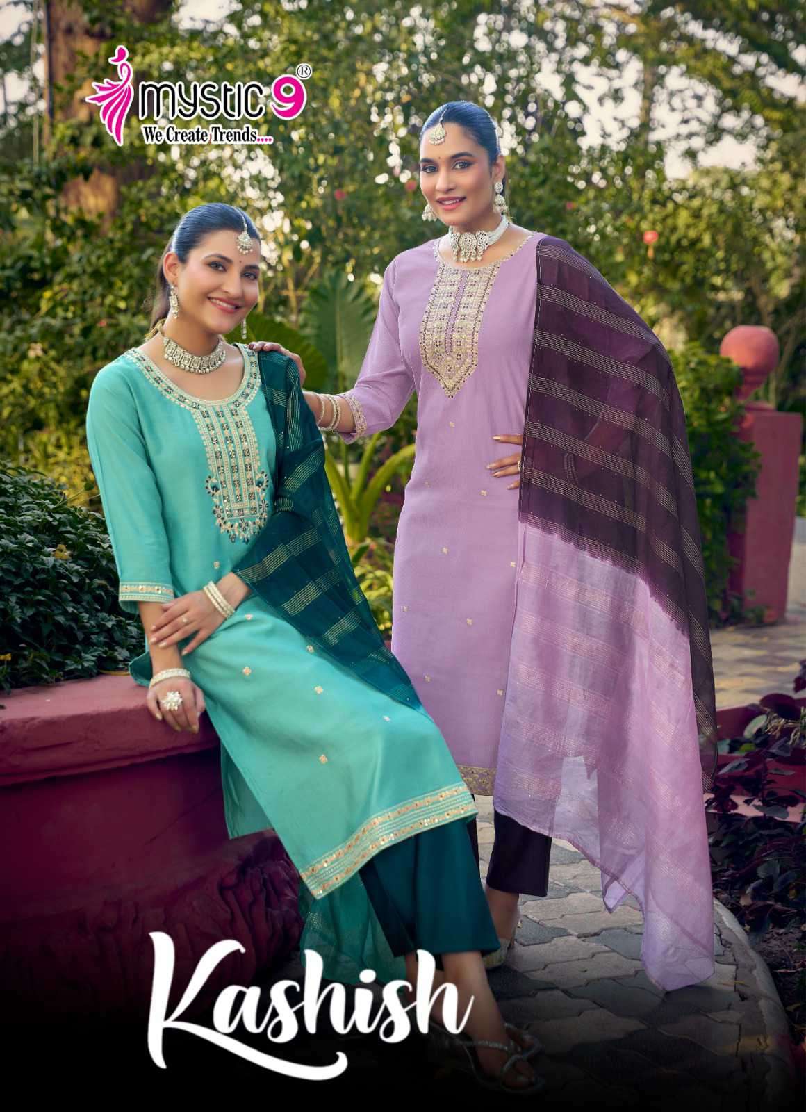 MYSTIC 9 KASHISH VOL 2 VERTICAN EMBROIDERED READYMADE SALWER KAMEEZ BEST RATE 2026