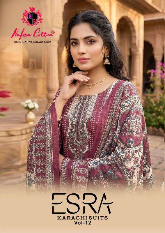 NAFISA COTTON ESRA VOL 12 KARACHI SUIT WHOLESALER 