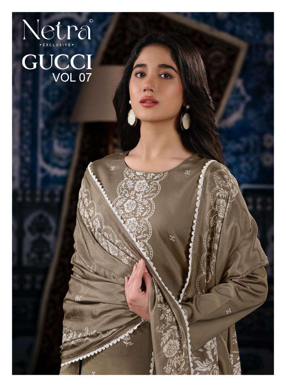 NETRA GUCCI VOL 7 COTTON SATIN HANDWORK SUIT WHOLESALER BEST RATE 2026