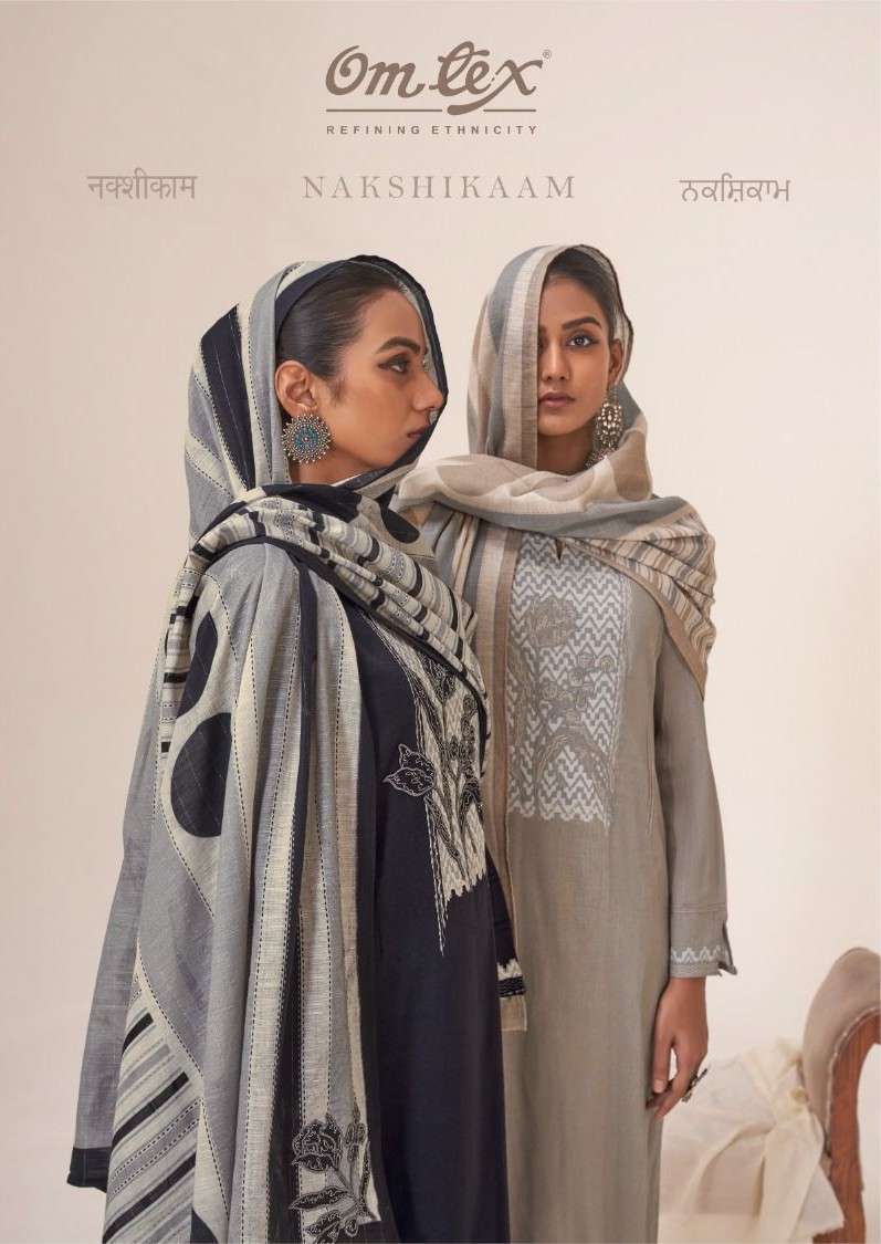 OMTEX NAKSHIKAAM LAWN COTTON PRINT EMBROIDERY SUIT WHOLESALER 