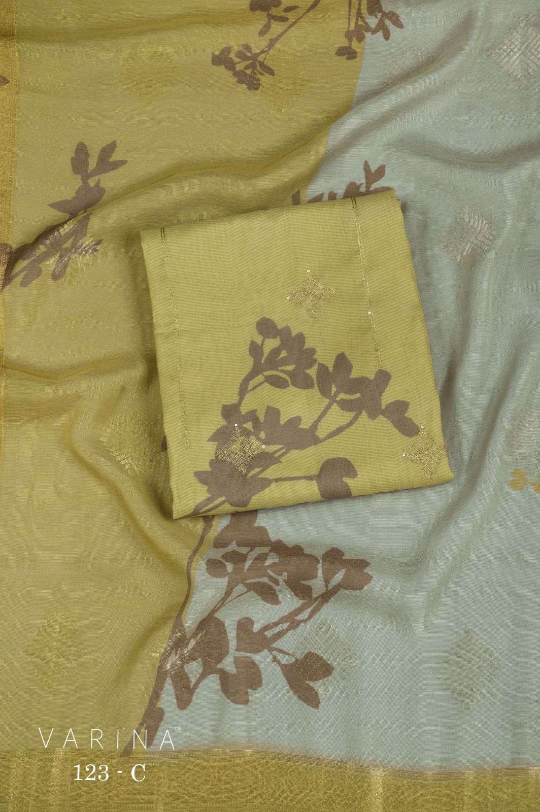 OMTEX VARINA 123 FANCY CHANDERI SILK PRINTED SALWER KAMEEZ BEST RATE 