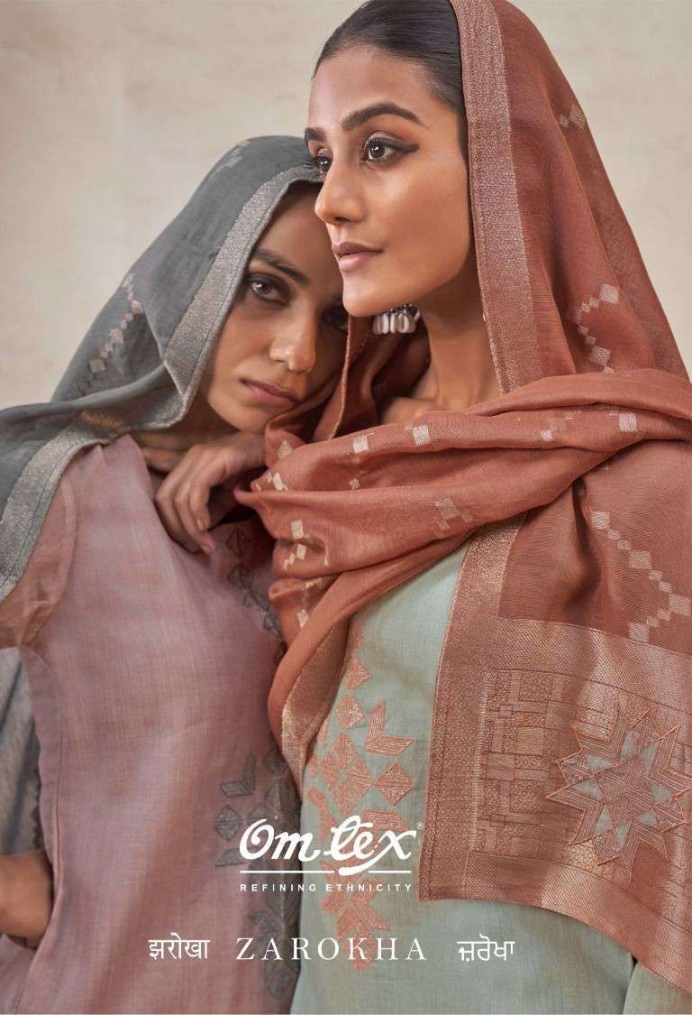 OMTEX ZAROKHA MAL CHANDERI SILK FANCY PRINTED SALWER KAMEEZ BEST RATE 