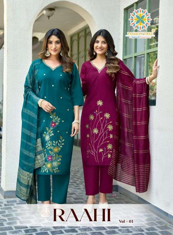 PASSION TREE RAAHI VOL 1 ROMAN SILK READYMADE 3 PIECE SET WHOLESALER 2026