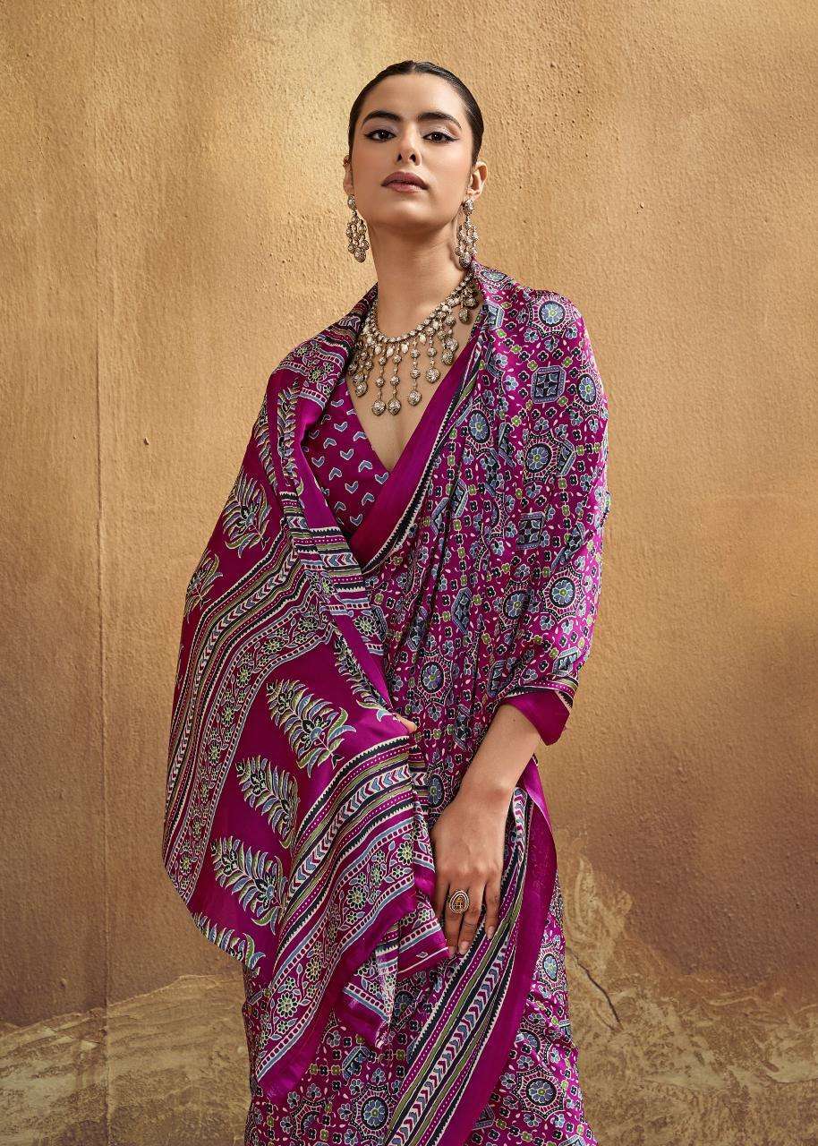 RAJTEX PURE AJRAKH 035 MODAL SATIN DESIGNER SAREE WHOLESALER BEST RATE 