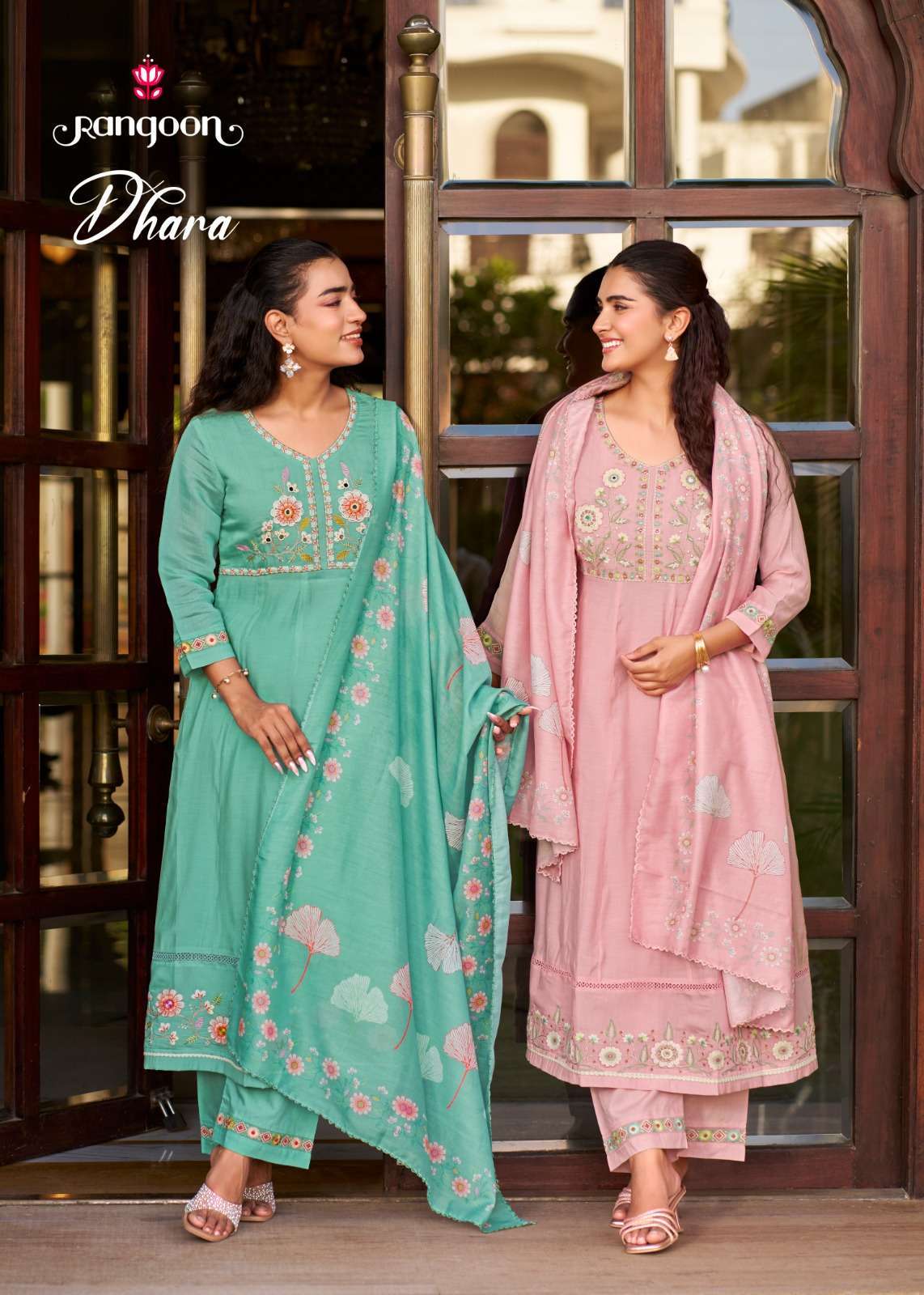 RANGOON DHARA COTTON MAL CHANDERI WITH HANDWORK READYMADE SALWER KAMEEZ BEST RATE 2026