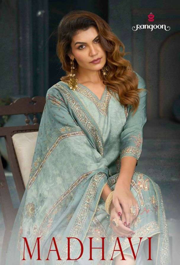 RANGOON MADHAVI MUSLIN DIGITAL PRINT READYMADE SALWER KAMEEZ BEST RATE