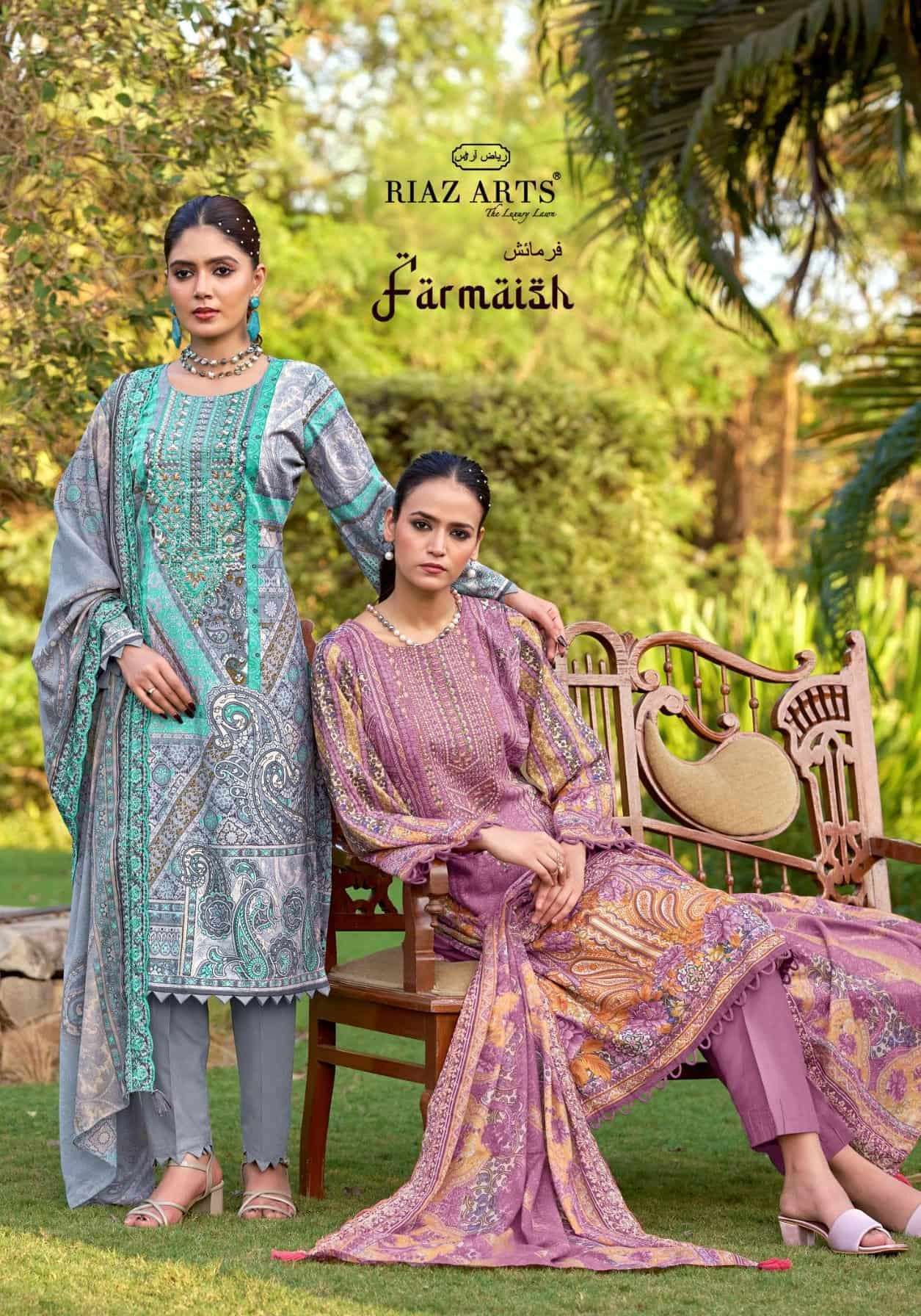 RIAZ ARTS FARMAISH NEW DESIGN COTTON SUIT WHOLESALER BEST RATE 