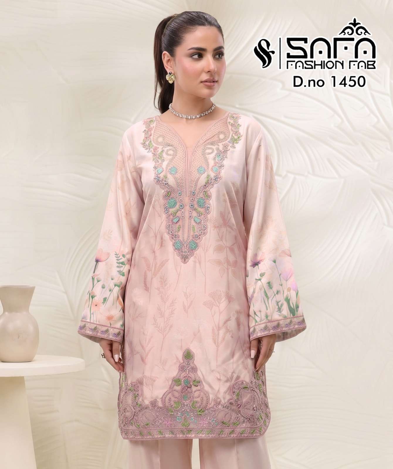 SAFA FASHION FAB 1450 SATIN READYMADE HEAVY EMBROIDERED SALWER KAMEEZ BEST RATE 