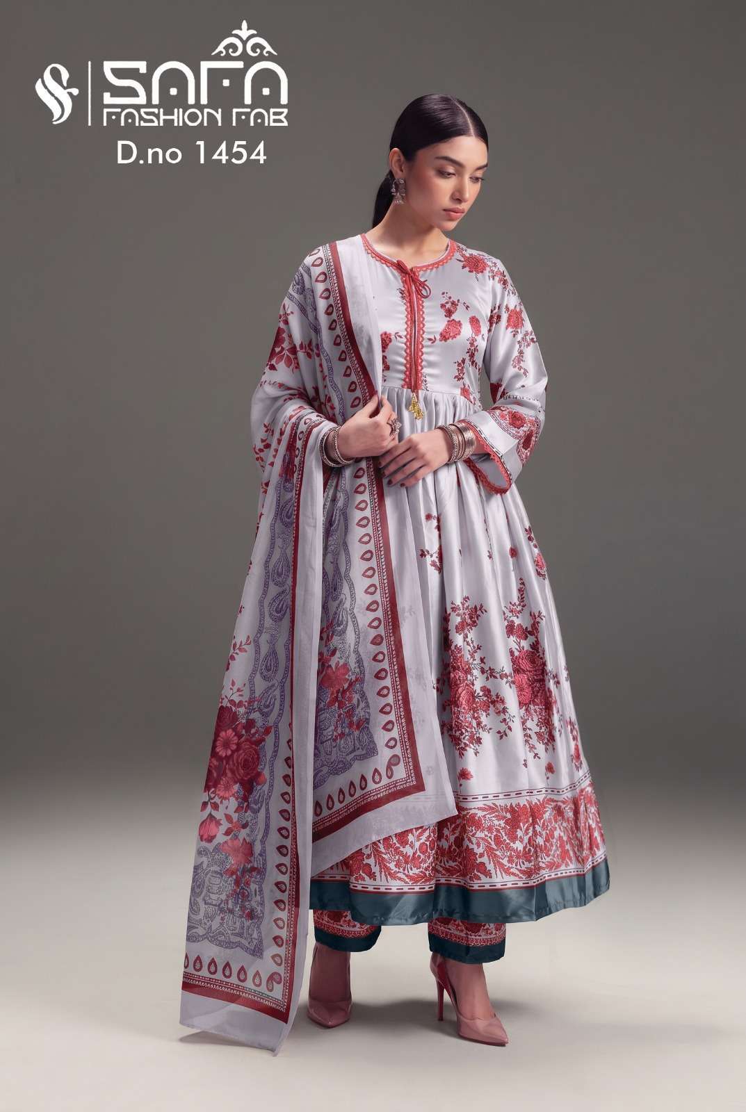 SAFA FASHION FAB 1454 HEAVY SATIN READYMADE 3 PIECE SET WHOLESALER BEST RATE 2026