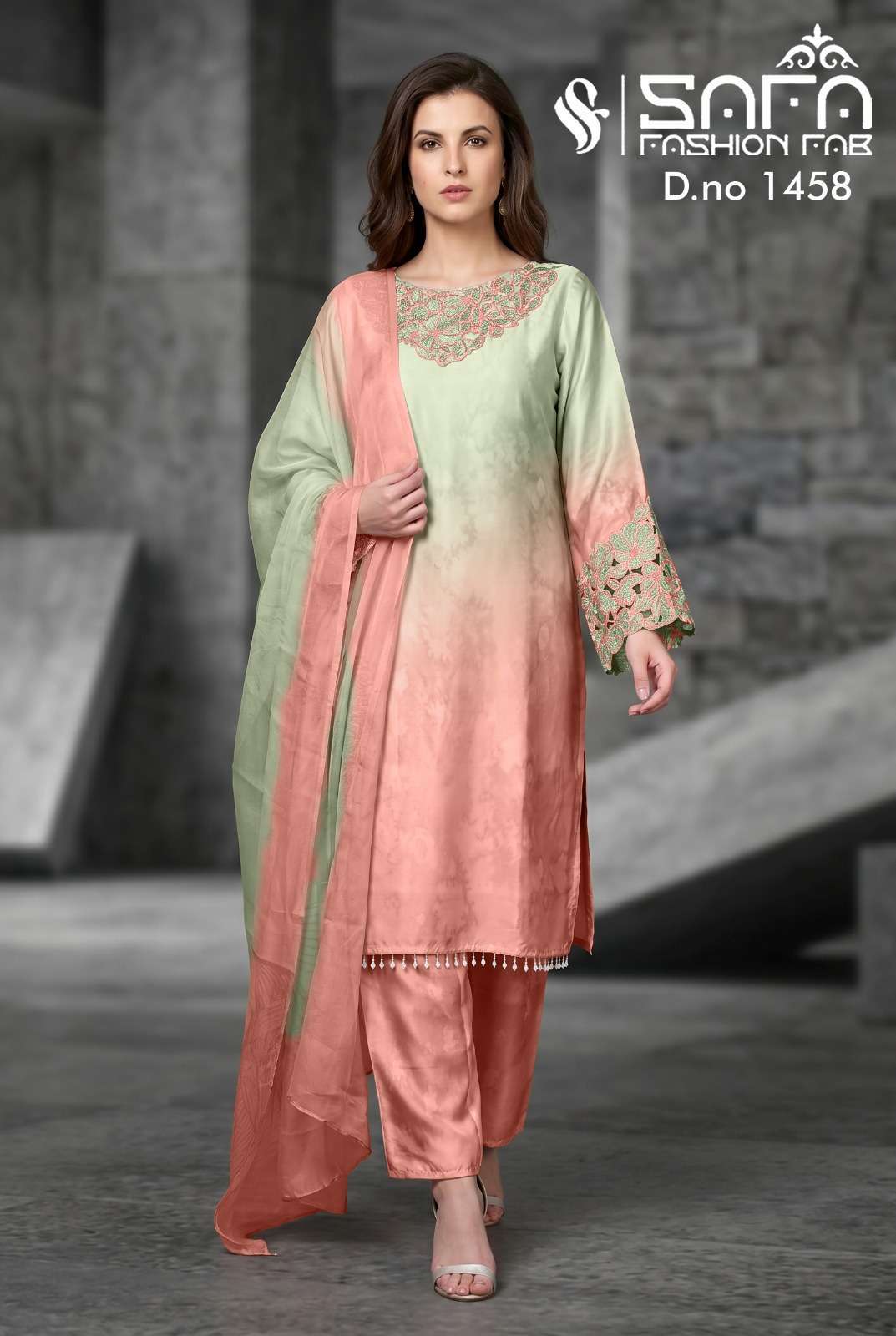 SAFA FASHION FAB 1458 SOFT COTTON READYMADE PAKISTANI SUIT WHOLESALER BEST RATE 