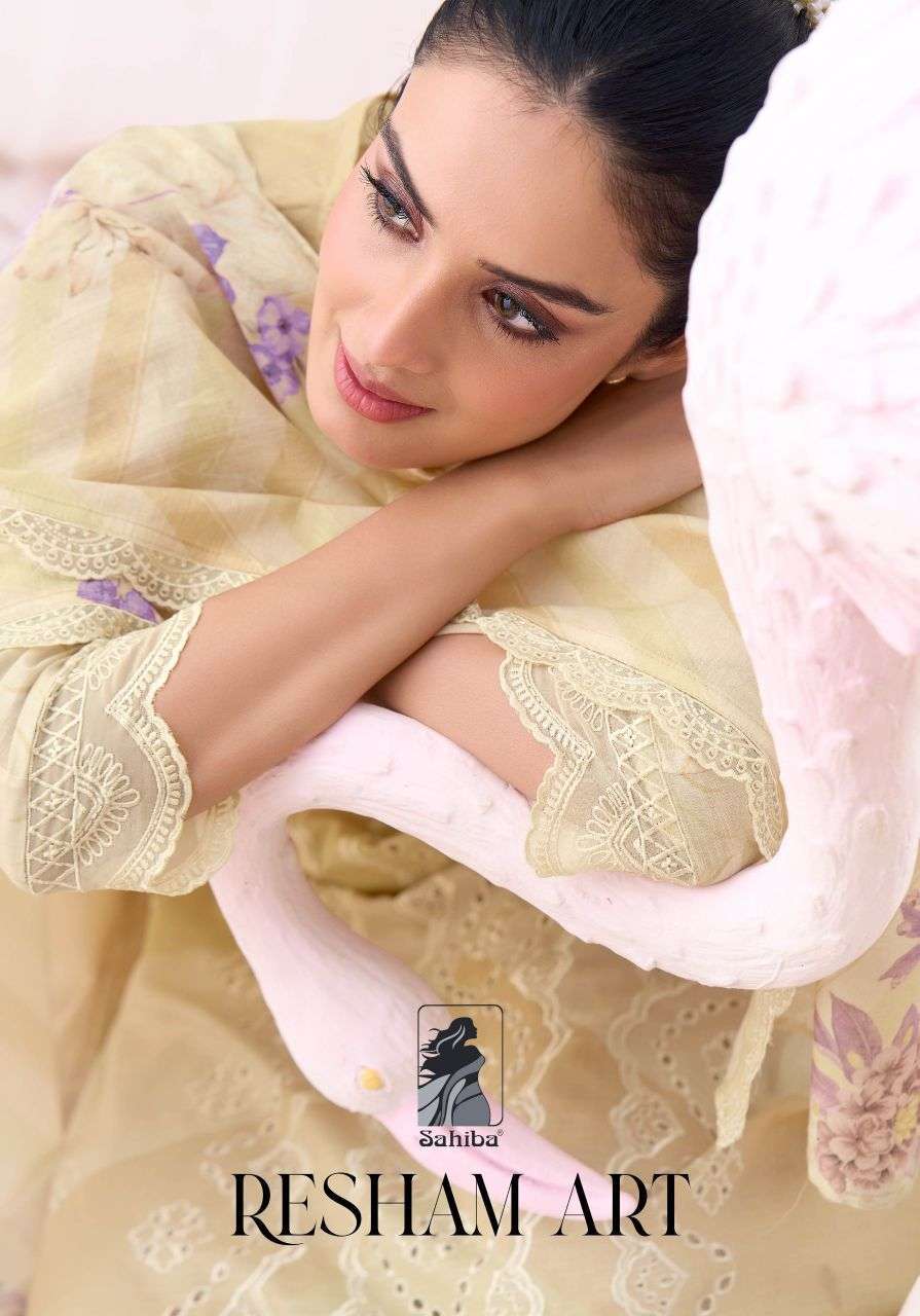 SAHIBA RESHAM ART COTTON PRINT FANCY EMBROIDERY SUIT WHOLESALER BEST RATE 2026