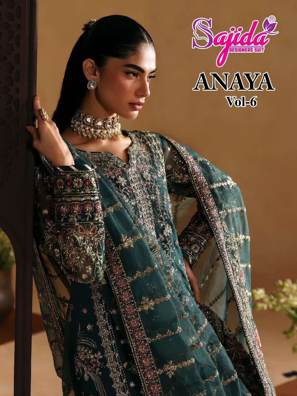 SAJIDA ANAYA VOL 6 GEORGETTE WITH EMBROIDERY PAKISTANI SUIT WHOLESALER 