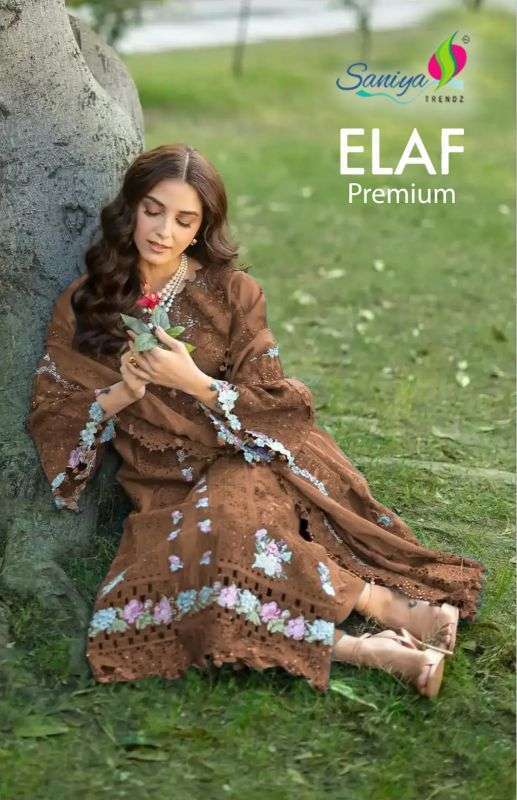 SANIYA ELAF PREMIUM COTTON CHIKANKARI EMBROIDERED SALWER KAMEEZ BEST RATE 