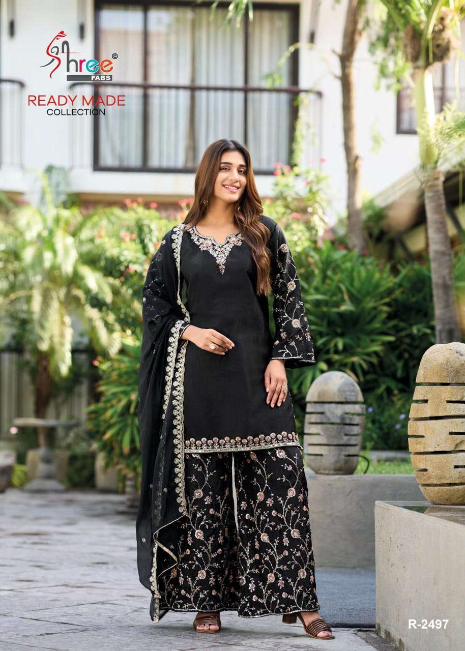 SHREE FAB 2497 MASS CHIFFON WITH BEADS WORK READYMADE SALWER KAMEEZ BEST RATE 2026