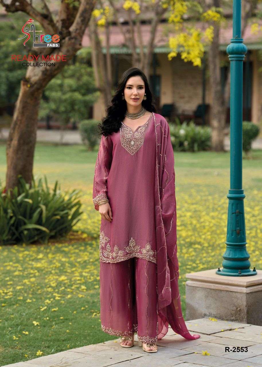 SHREE FAB 2553 CHIFFON BEADS WORK READYMADE SALWER KAMEEZ BEST RATE DEALER 