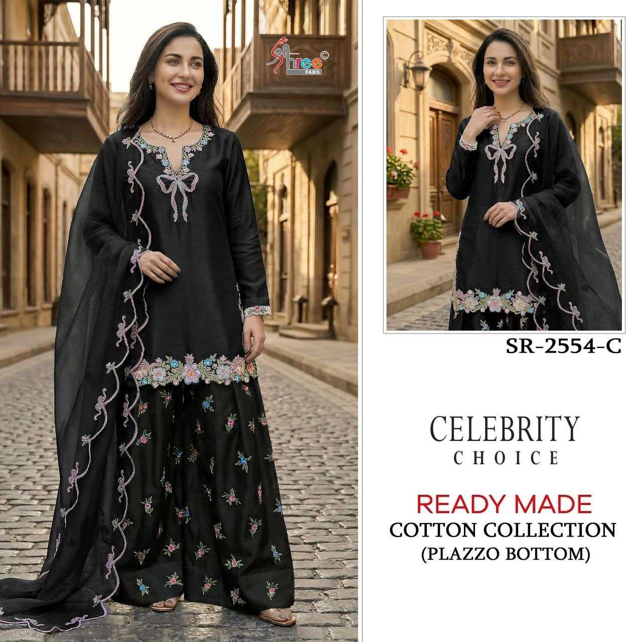 SHREE FAB 2554 CAMBRIC COTTON READYMADE PAKISTANI STYLE DRESS WHOLESALER BEST RATE 