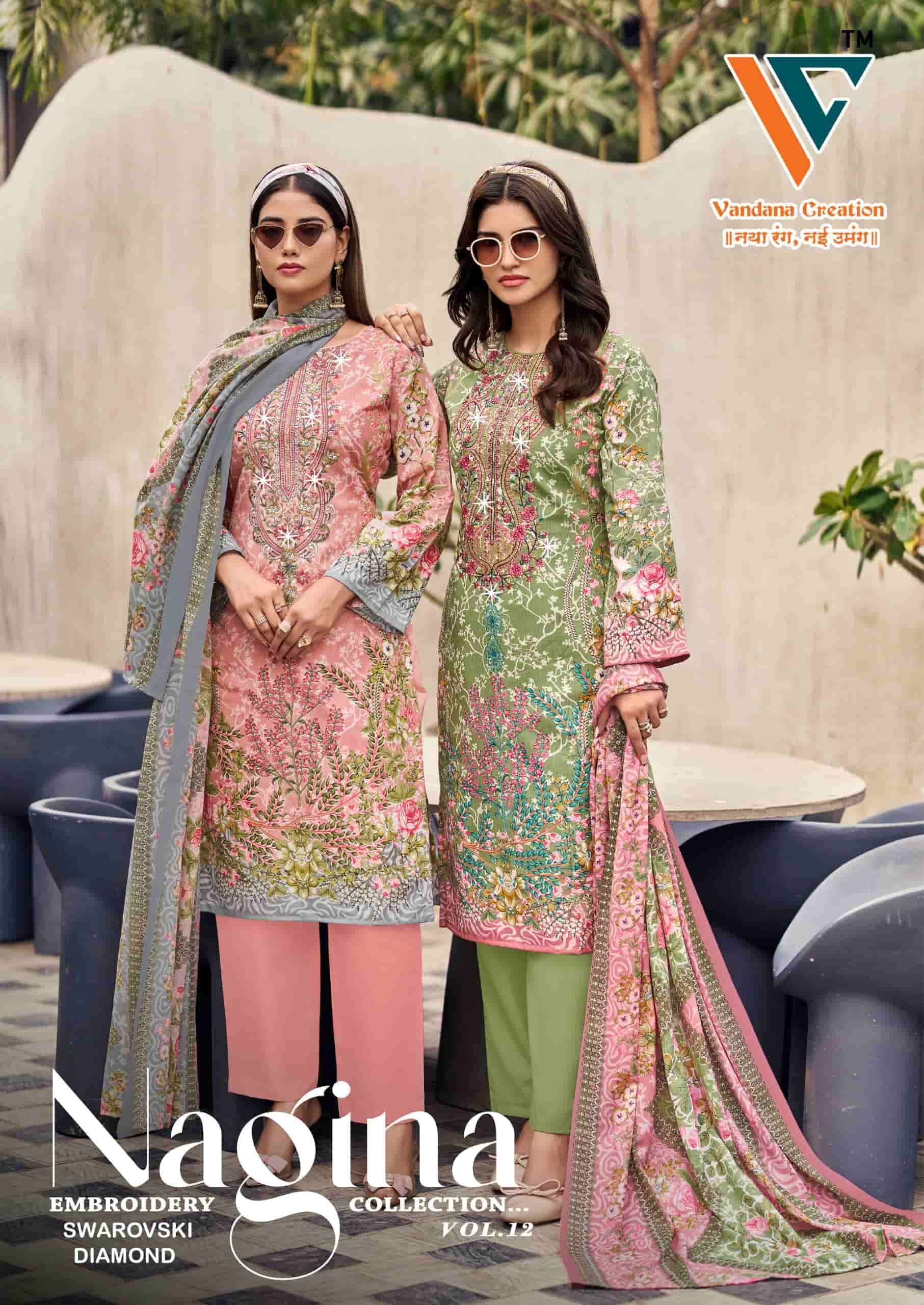 VANDANA FASHION NAGINA VOL 12 UNSTITCH COTTON DRESS WHOLESALER 