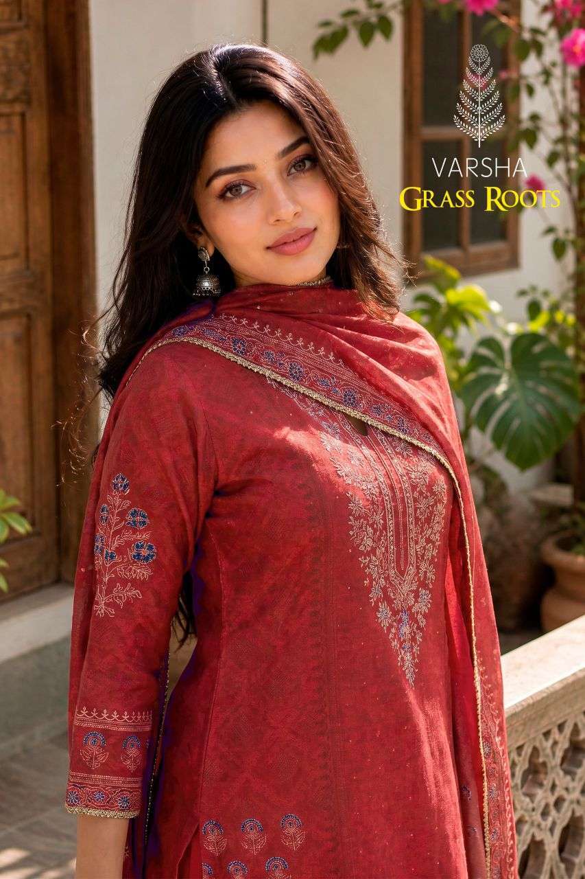 VARSHA FASHION GRASS ROOTS FANCY HANDWORK SALWER KAMEEZ BEST RATE 
