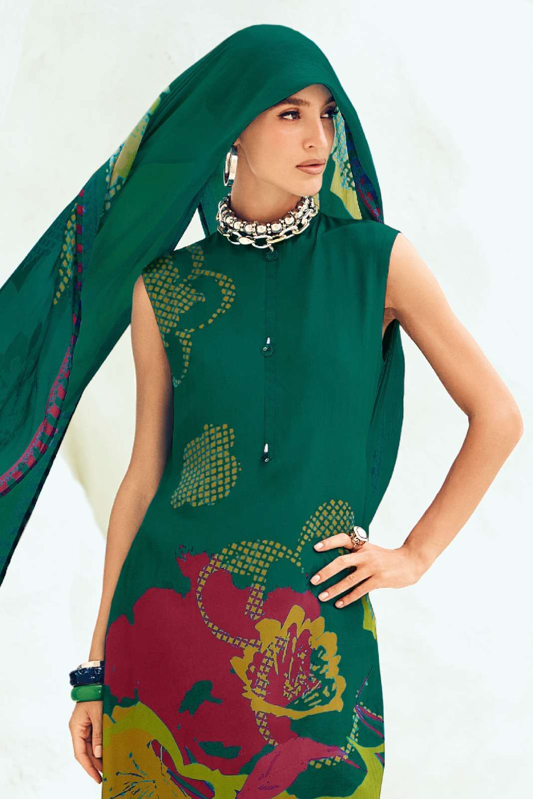 VARSHA FASHION JOURNEY OF LOVE FANCY HANDWORK PRINTED MUSLIN SALWER KAMEEZ 