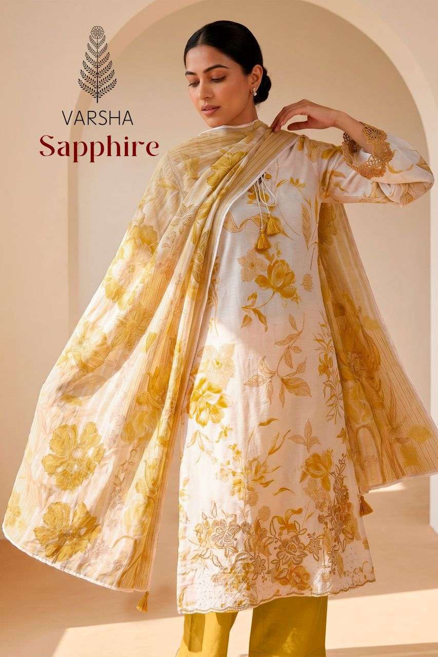 VARSHA FASHION SAPPHIRE COTTON PRINT WITH EMBROIDERY SUIT WHOLESALER BEST RATE 2026