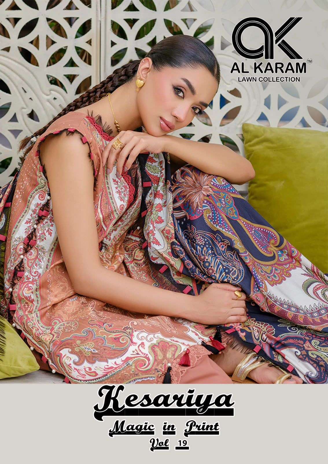AL KARAM KESARIYA VOL 19 PURE COTTON PRINTED DRESS MATERIAL WHOLESALER 