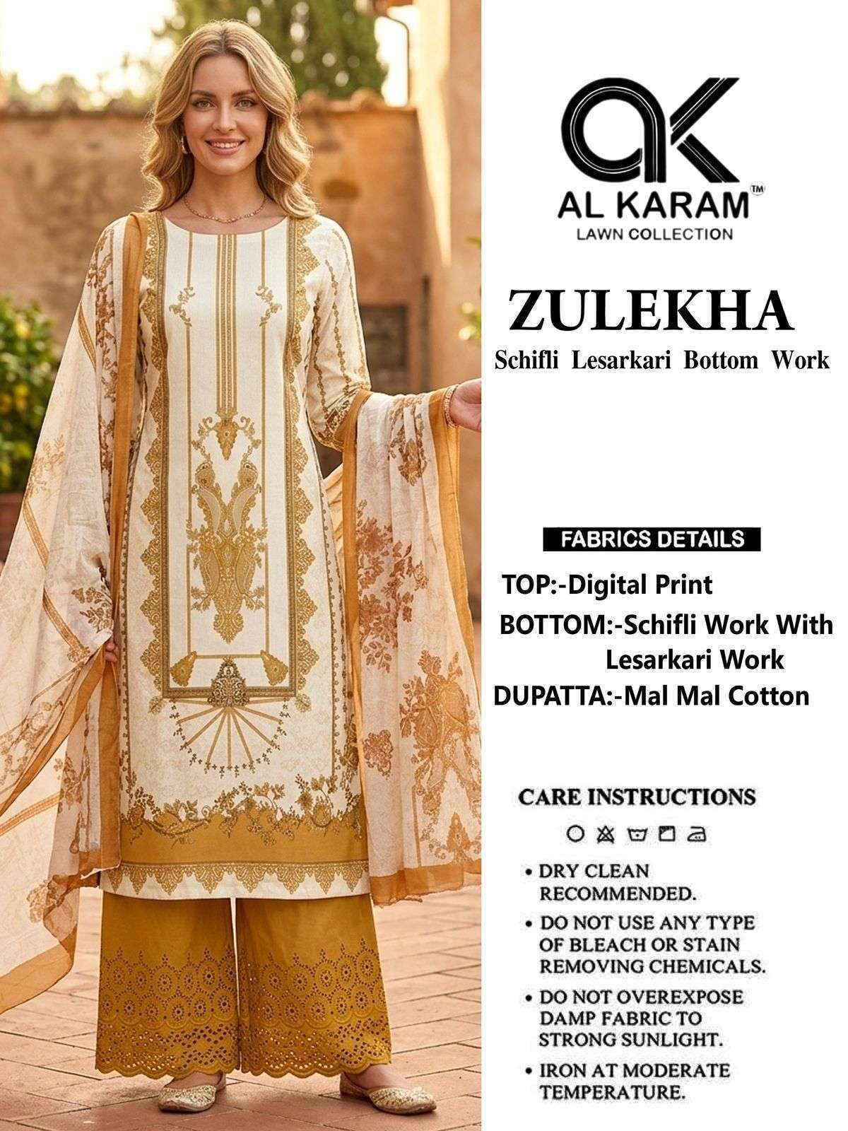 AL KARAM ZULEKHA COTTON DIGITAL PRINTED SALWER KAMEEZ BEST RATE DEALER 