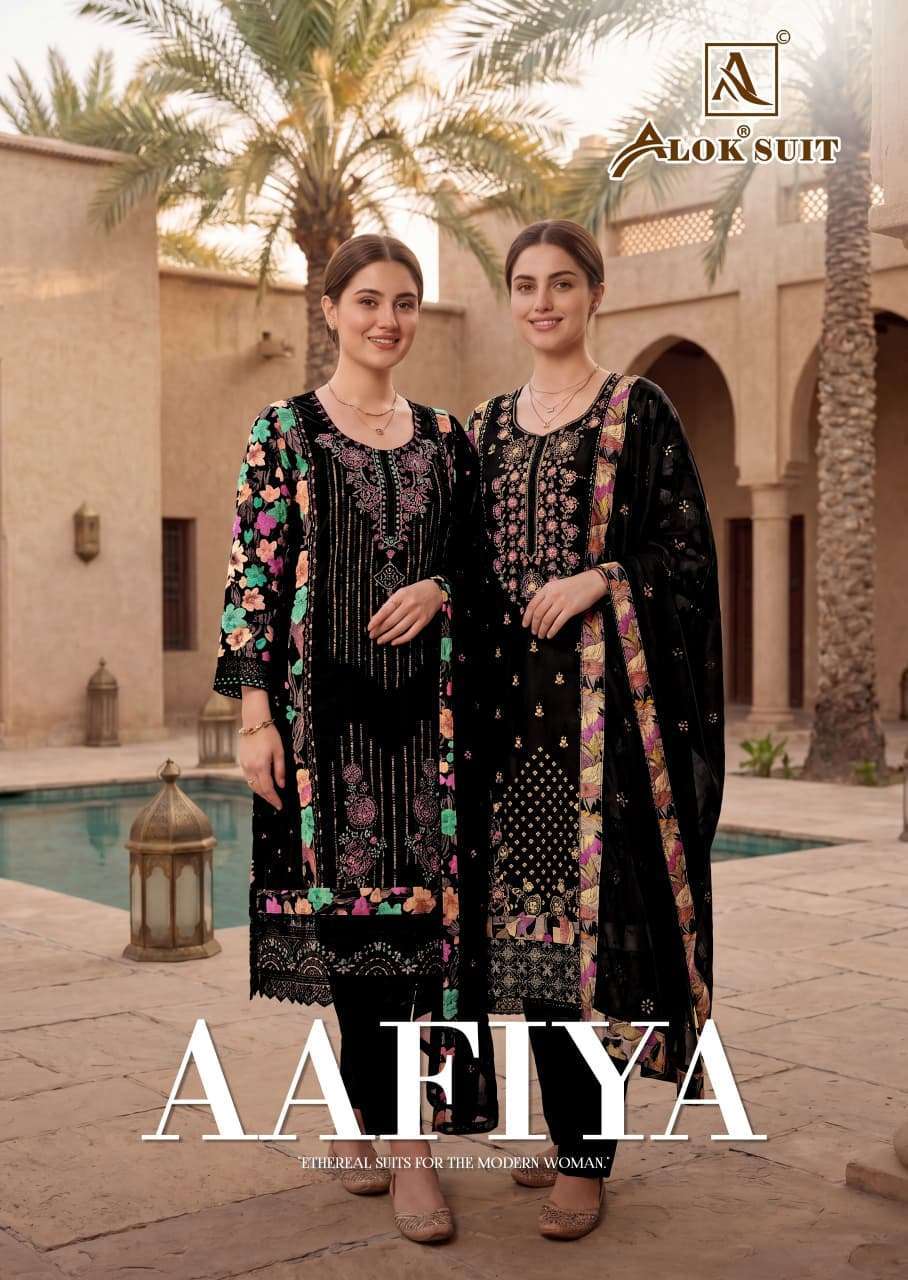 ALOK SUIT AAFIA VISCOSE RAYON EMBROIDERED SALWER KAMEEZ WHOLESALER 