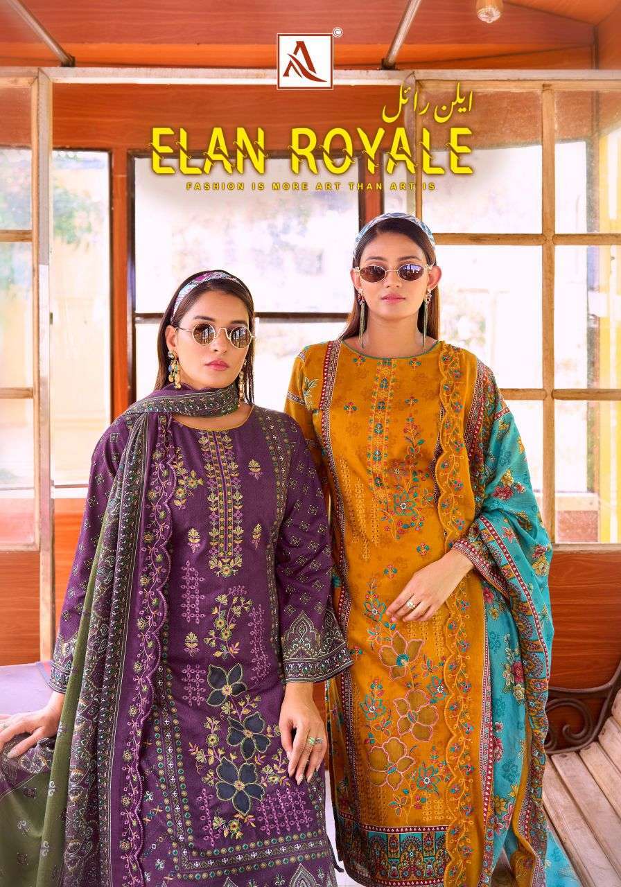 ALOK SUIT ELAN ROYALE PAKISTANI PRINTED CAMBRIC COTTON SUIT WHOLESALER BEST RATE 