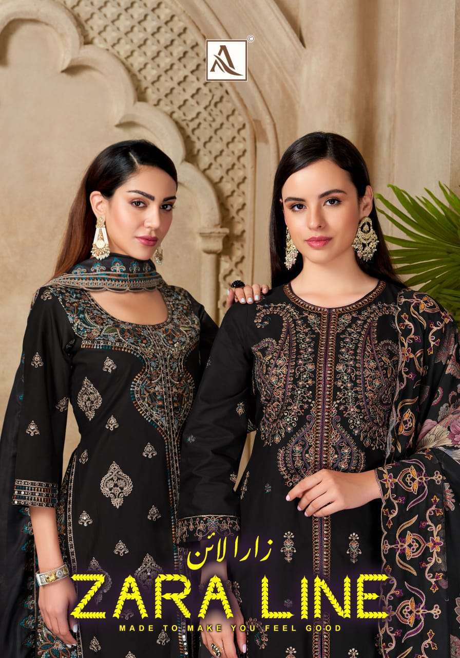 ALOK SUIT ZARA LINE CAMBRIC COTTON PAKISTANI PRINTED SALWER KAMEEZ BEST RATE 