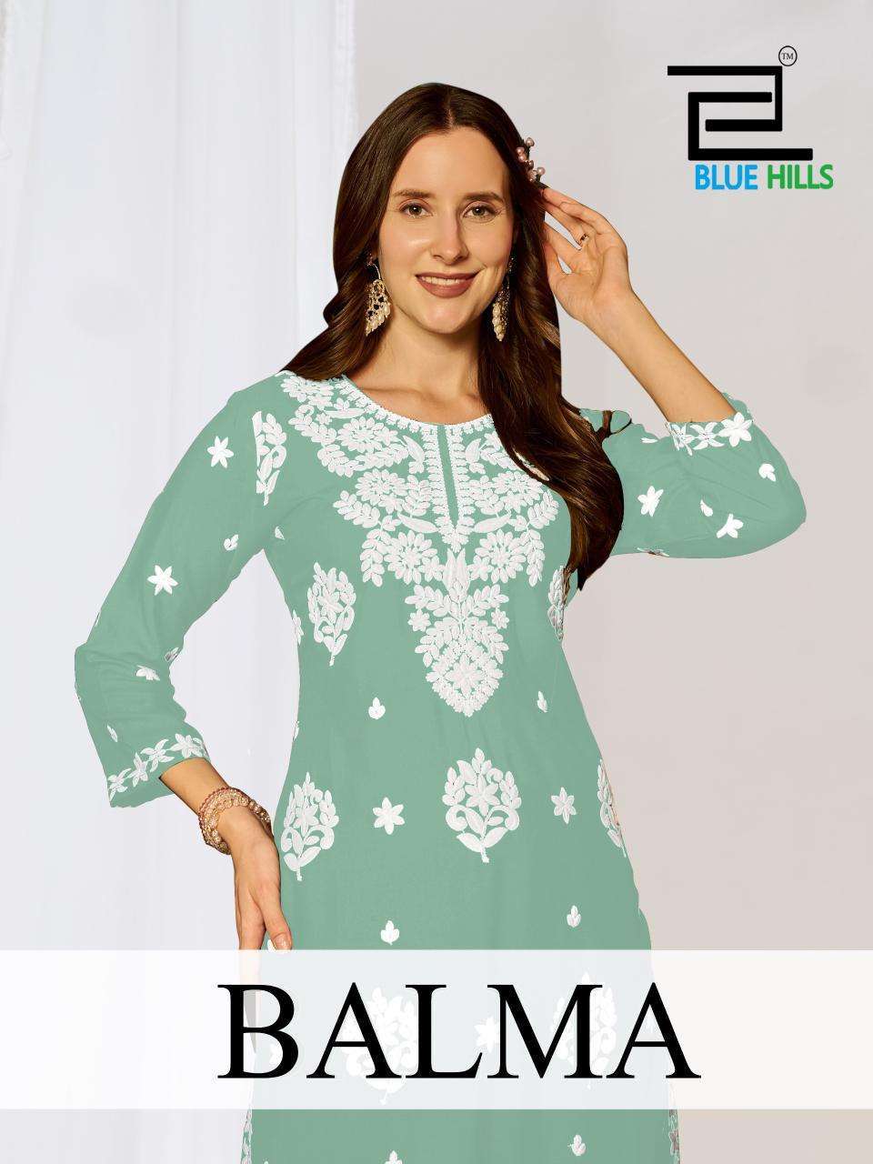 BLUE HILLS BALMA PREMIUM STYLE KURTI SHARARA CATALOG BEST RATE 