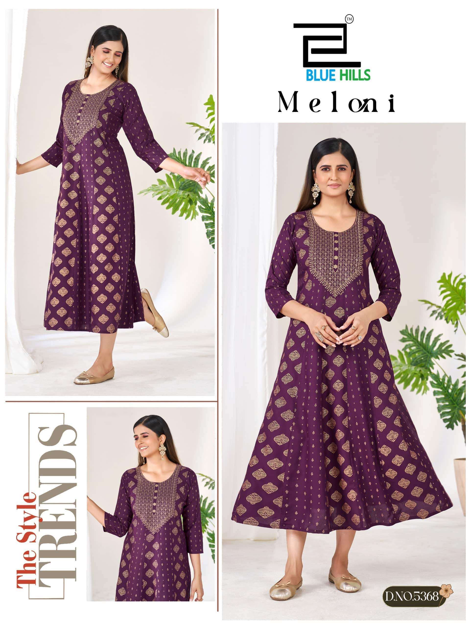 BLUE HILLS MELONI RAYON ANARKALI CATALOG WHOLESALER BEST RATE 