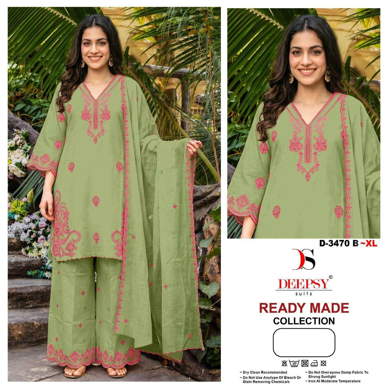 DEEPSY SUIT 3470 COLORS COTTON HEAVY EMBROIDERED READYMADE SALWER KAMEEZ BEST RATE 