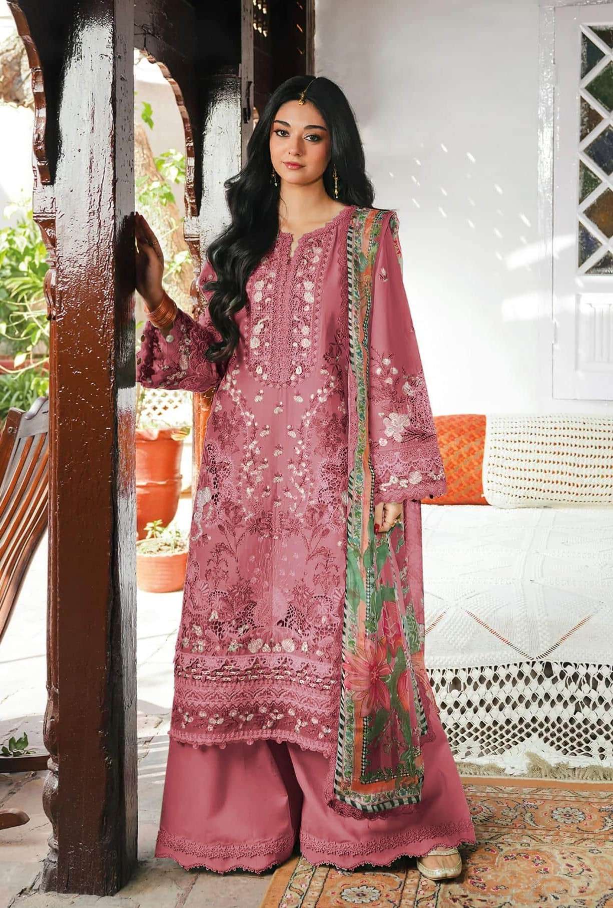 DEEPSY SUIT ELAF PREMIUM 4 1903 COLORS COTTON HEAVY SELF EMBROIDERY PAKISTANI SUIT WHOLESALER 