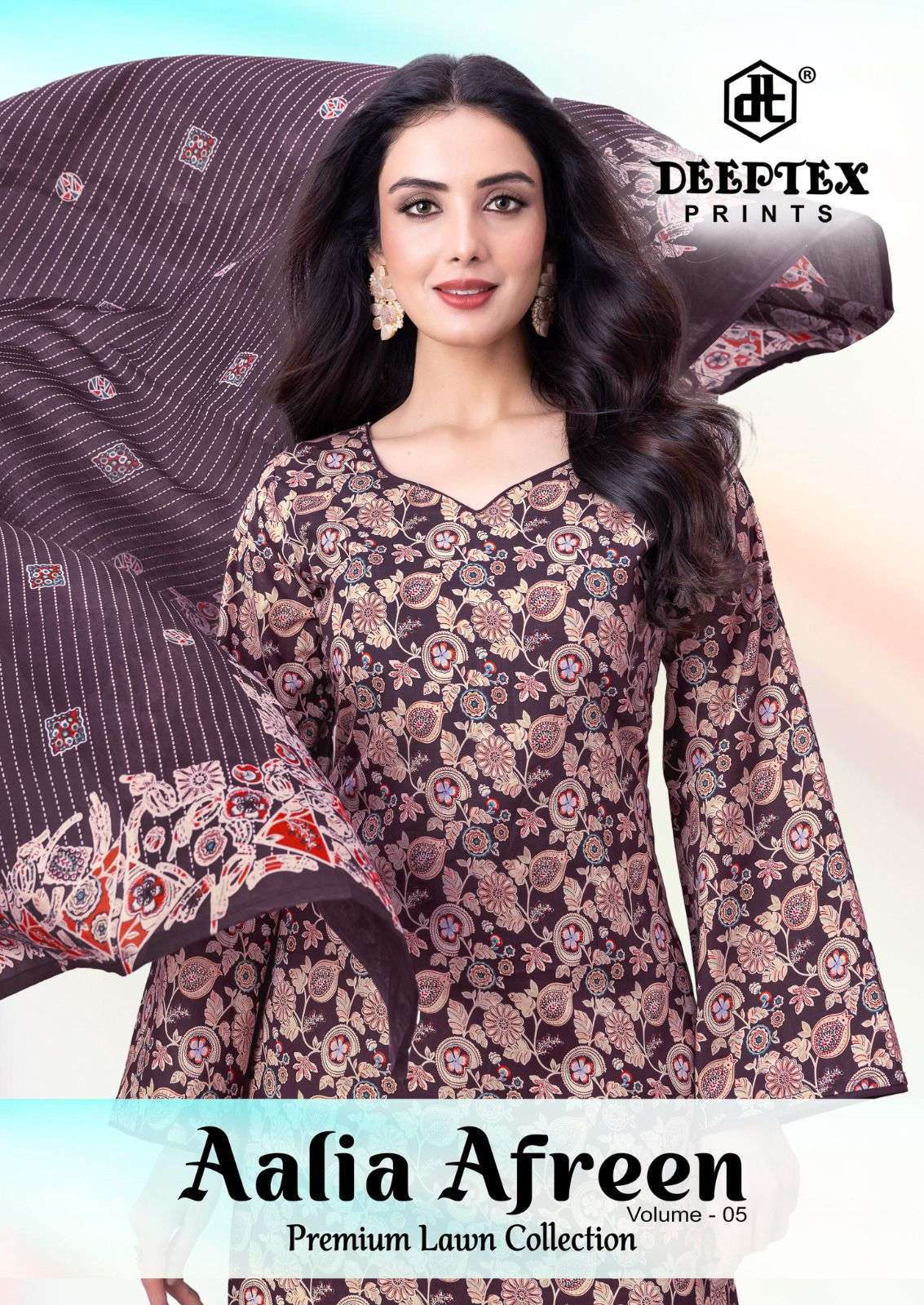 DEEPTEX AALIA AFREEN VOL 5 UNSTITCH COTTON SUIT WHOLESALER 