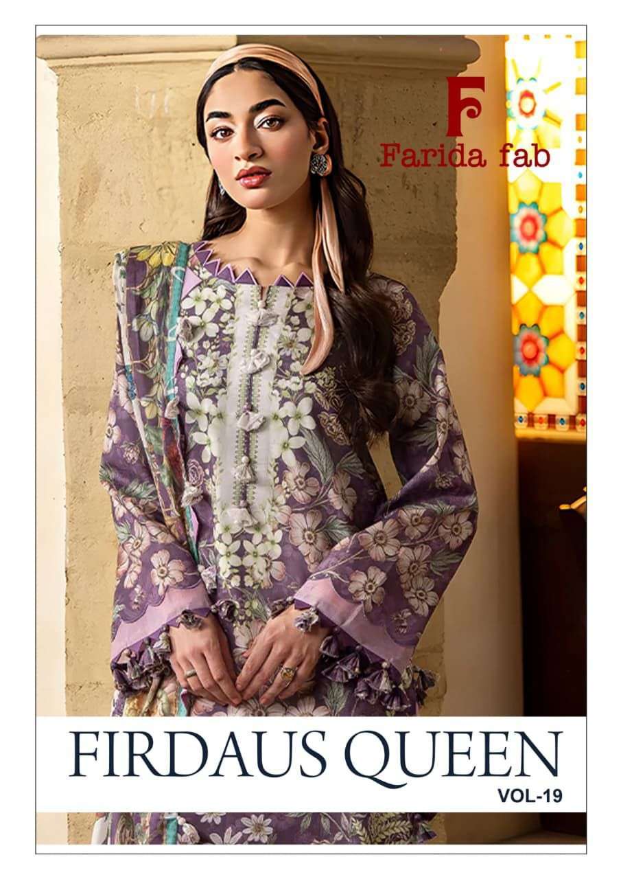 FARIDA FAB FIRDAUS QUEEN VOL 19 PURE COTTON DESIGNER SALWER KAMEEZ BEST RATE 2026