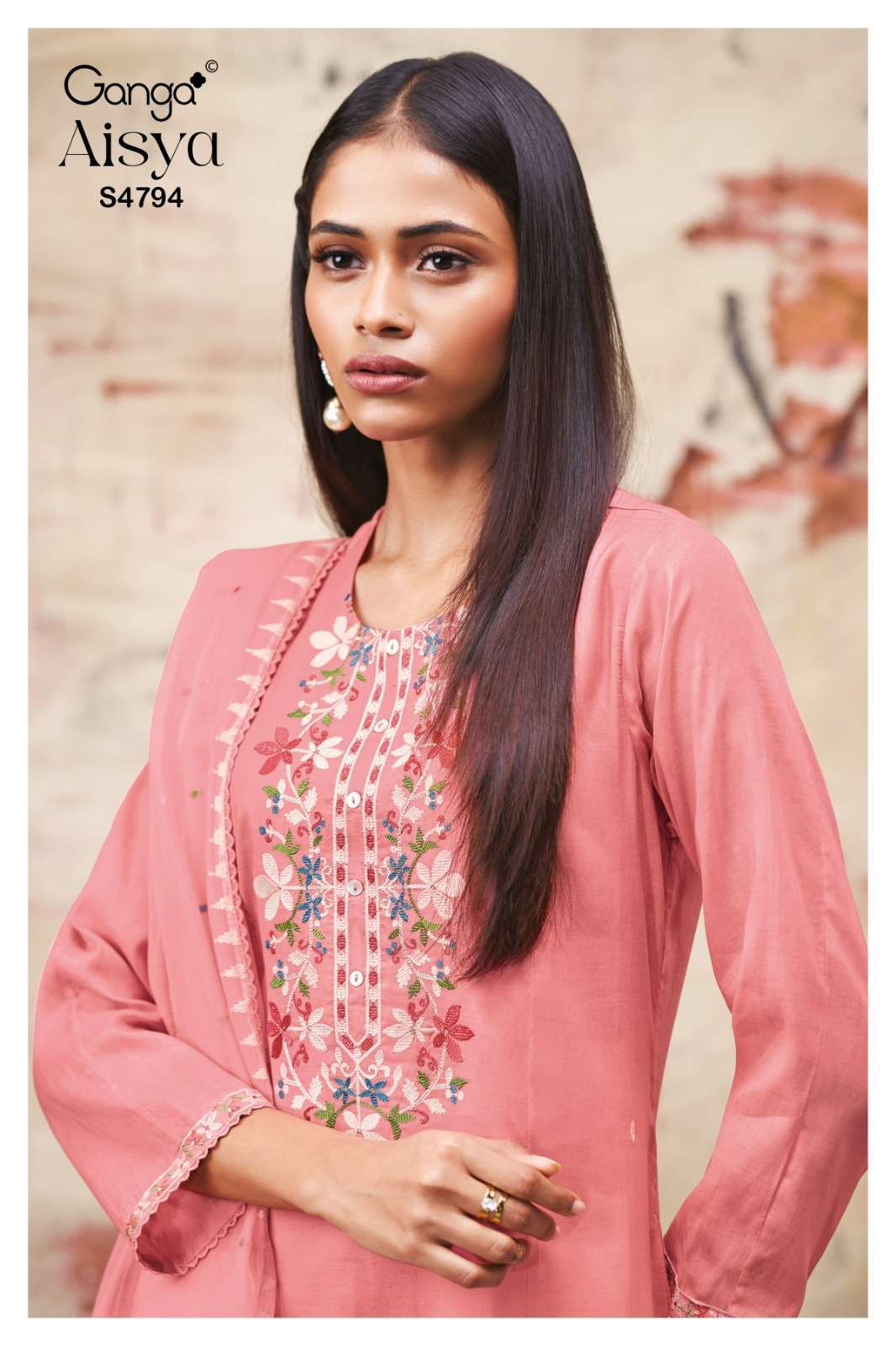 GANGA AISYA 4794 BEMBERG MAL WITH FANCY EMBROIDERY SUIT WHOLESALER BEST RATE 2026