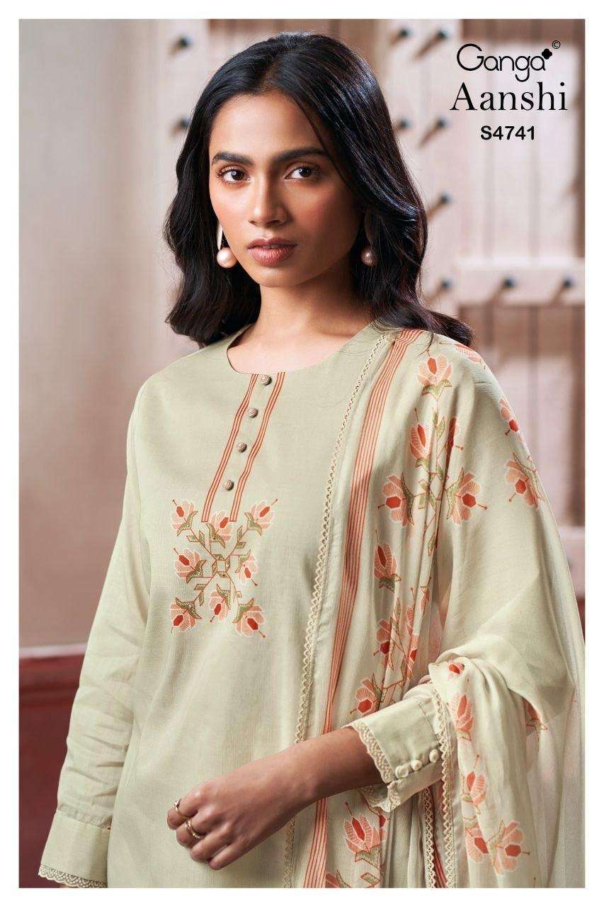 GANGA FASHION AANSHI 4741 PURE ORGANDY SUIT WHOLESALER BEST RATE 2026