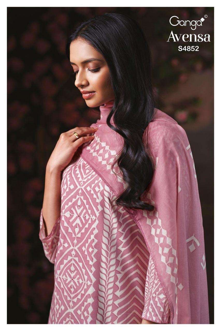 GANGA FASHION AVENSA 4852 COLORS COTTON SUIT WHOLESALER BEST RATE 2026