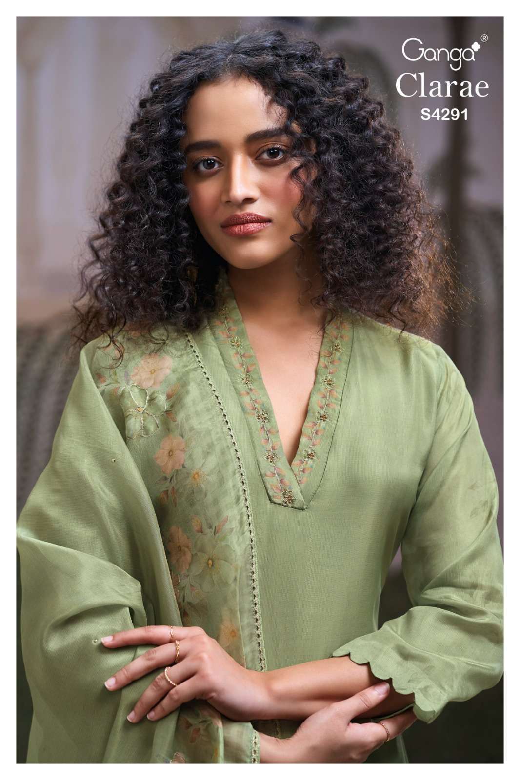 GANGA FASHION CLARAE 4291 PURE BEMBERG SILK LADIES SUIT WHOLESALER BEST RATE 