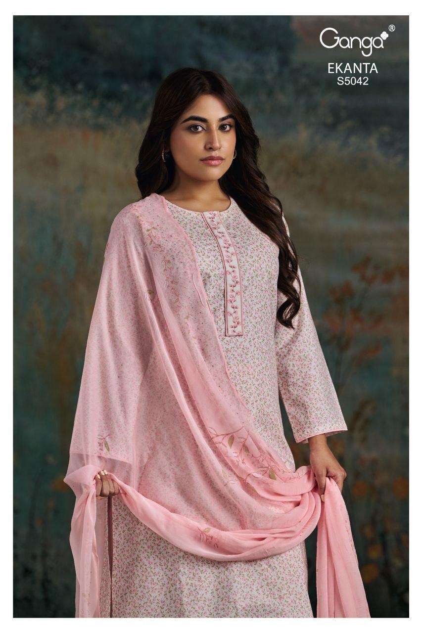 GANGA FASHION EKANTA 5042 PREMIUM WEAR COTTON SUIT WHOLESALER 2026