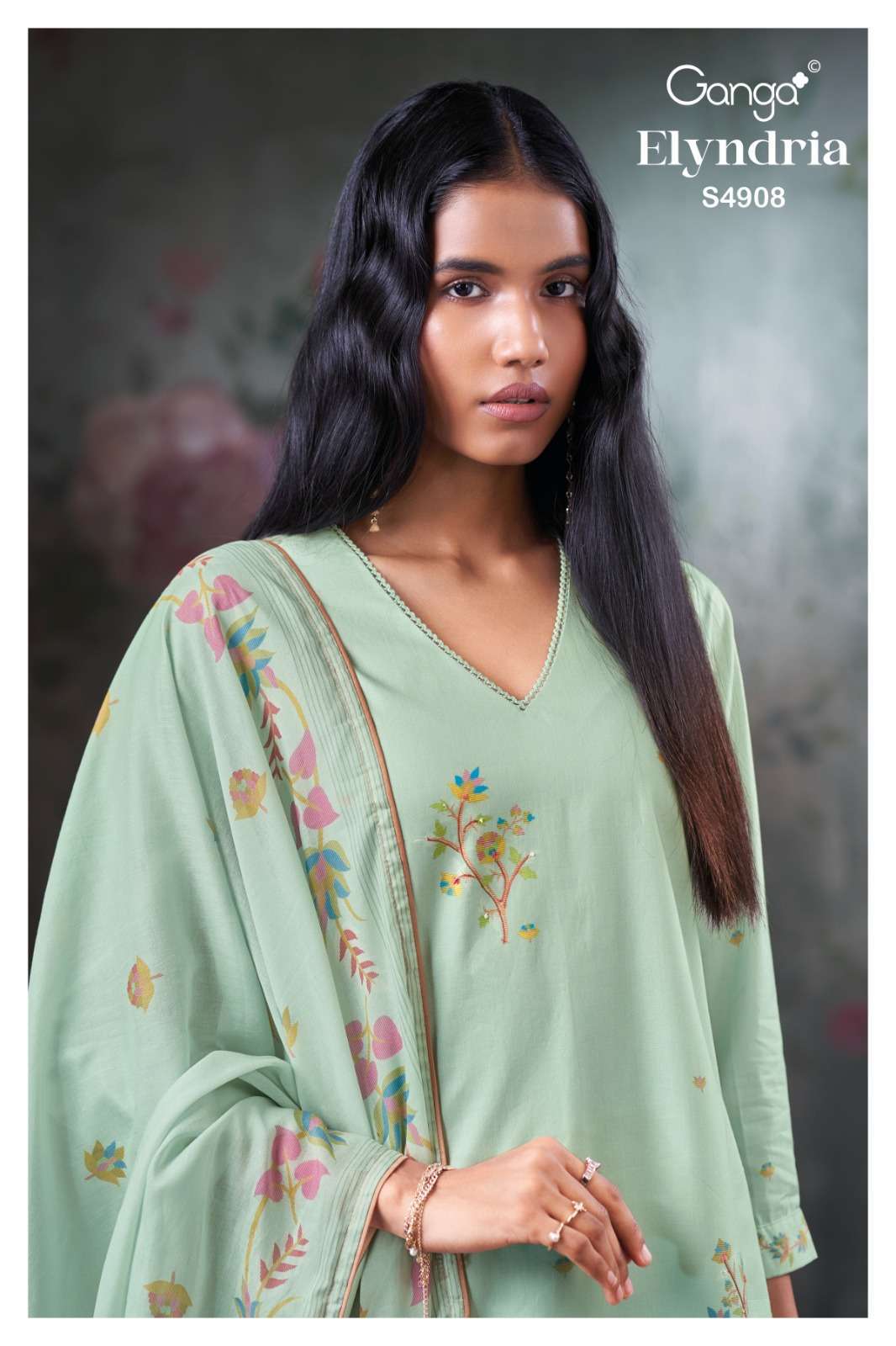 GANGA FASHION ELYNDRIA 4908 PREMIUM COTTON SALWER KAMEEZ BEST RATE WHOLESALER 