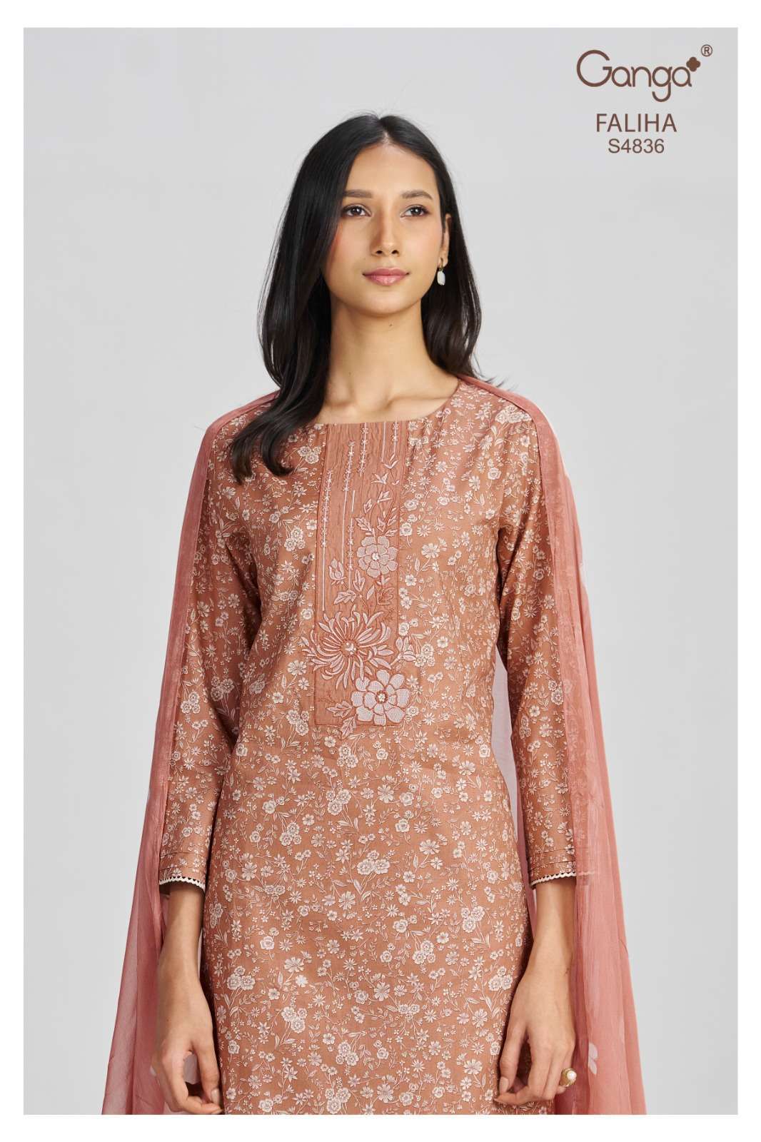 GANGA FASHION FALIHA PREMIUM COTTON HEAVY EMBROIDERED SALWER KAMEEZ BEST RATE DEALER 