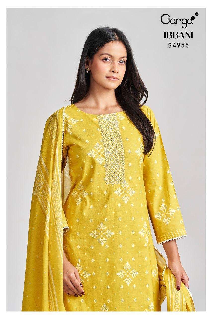 GANGA FASHION IBBANI 4955 COTTON SALWER SUIT WHOLESALER BEST RATE 